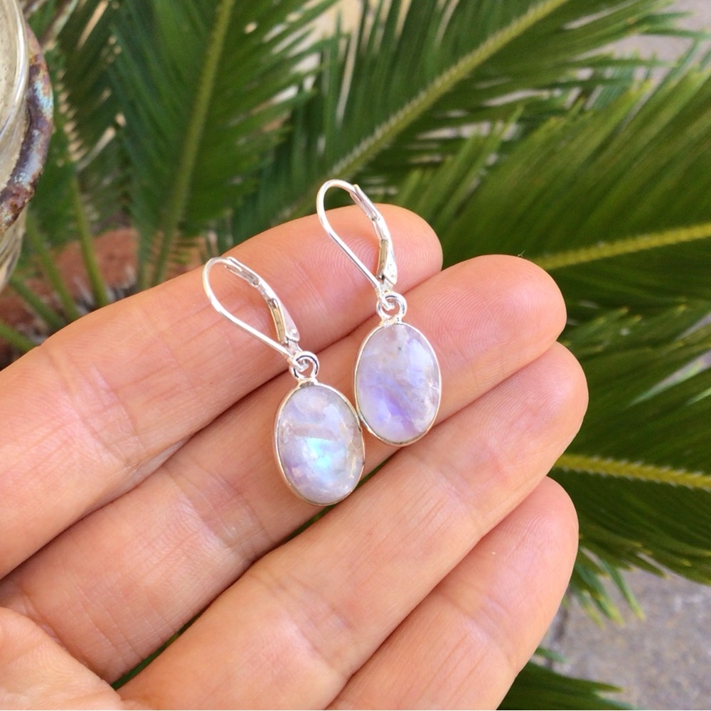 Moonstone Earrings Sundance Charm Sterling Silver - Picture 2 of 7
